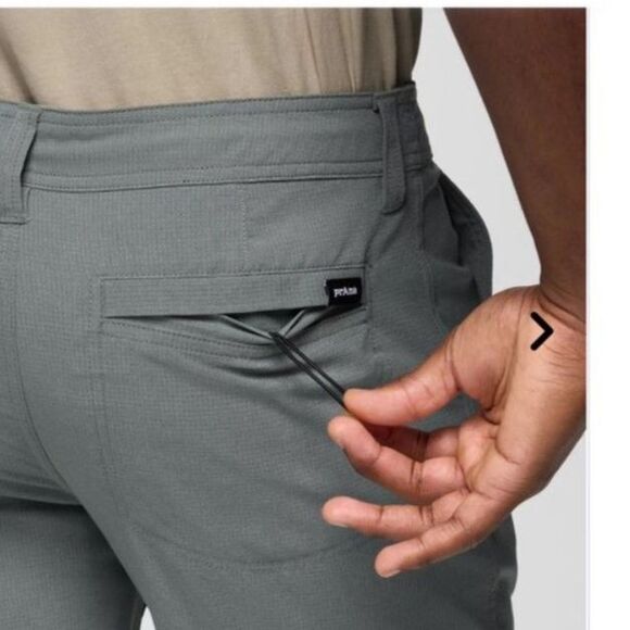 Prana Hybridizer Sage Green Rip Stop Flat Front Active Shorts Sz 34 X 10 - Picture 3 of 16